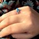 92.5 Sterling Silver Blue Butterfly Adjustable Mystic Ring